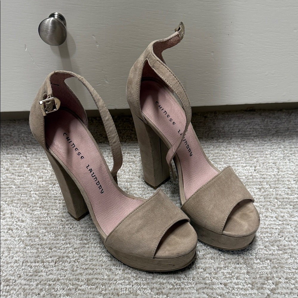 Chinese Laundry Beige Platform Heels